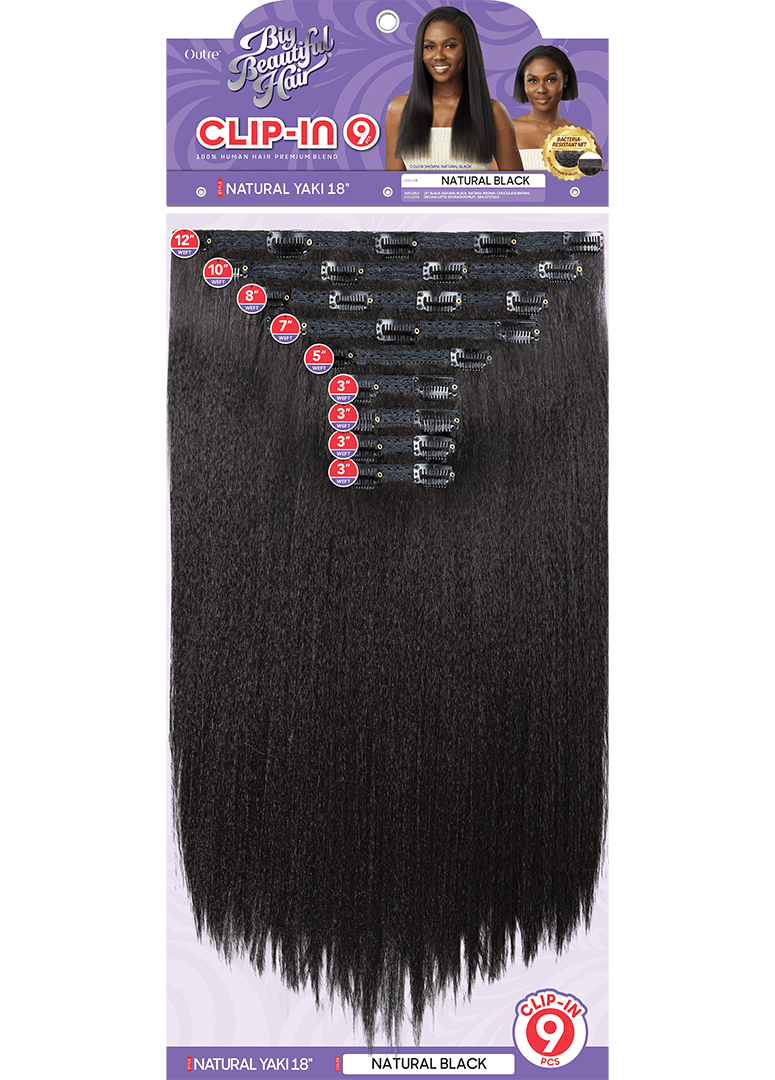 Outre Hair Clip ins 9 pcs kinky straight