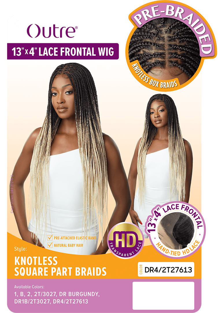 Outre 13x 4 HD Pre-Braided Lace Front Wig Knotless Triangle Part Braids  26